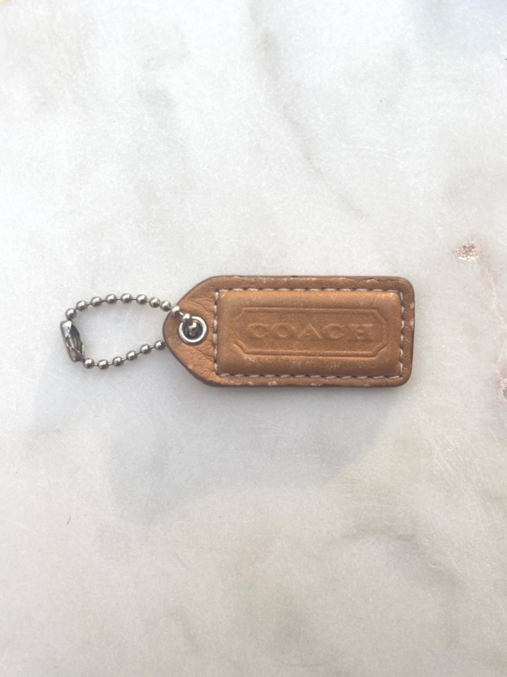 COACH Vintage Leather Hang Tag, Light Brown